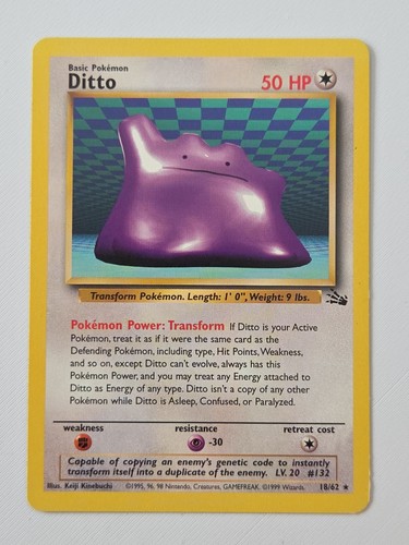Ditto pokemon card 62 - ditto, 18/62