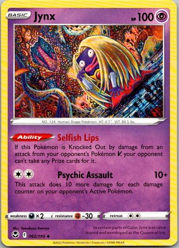 Jynx 062 195 uncommon silver - jynx, 062/195